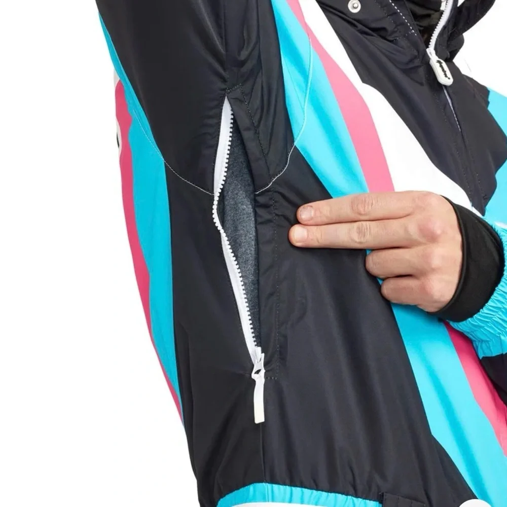 Tipsy Elves Mens XL Pastel Pro Snow Suit Retro Chevron Ski Snowboard Insulated - Picture 3 of 11